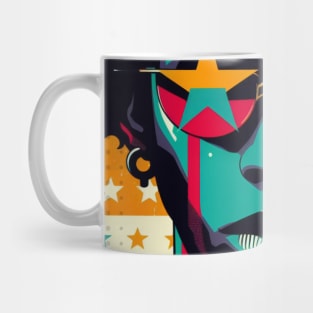 Afro Boy with Sunglasses and Colorful Hair - Retro Style Mug